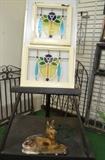 Stained Glass, Chalk Figural Dog