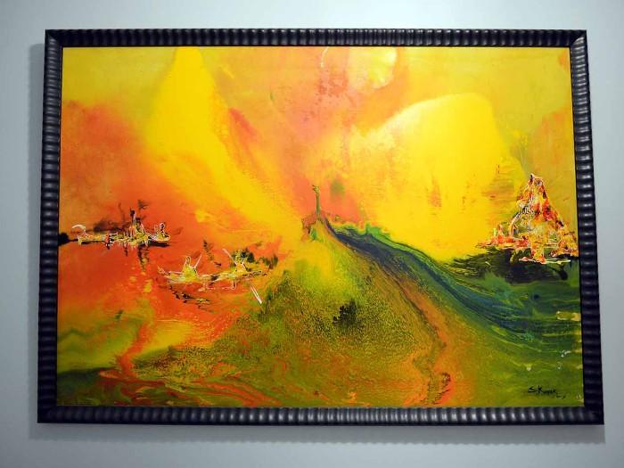 Oil on Canvas, 2003 by S. Kumar (52" x 37" including frame). Frame created by Alfonsa Burcheri.  Inventory No. 1