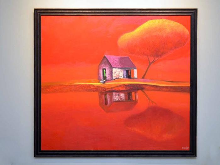 Oil on Canvas,  1999 by Dao Hai Phong (45.5" x 41.5" including frame).  Inventory No. 8