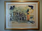 Limited Edition Color Lithograph, Venice, signed and numbered by Salvador Dali (43" x 36" including frame).  35/195   Inventory No. 23