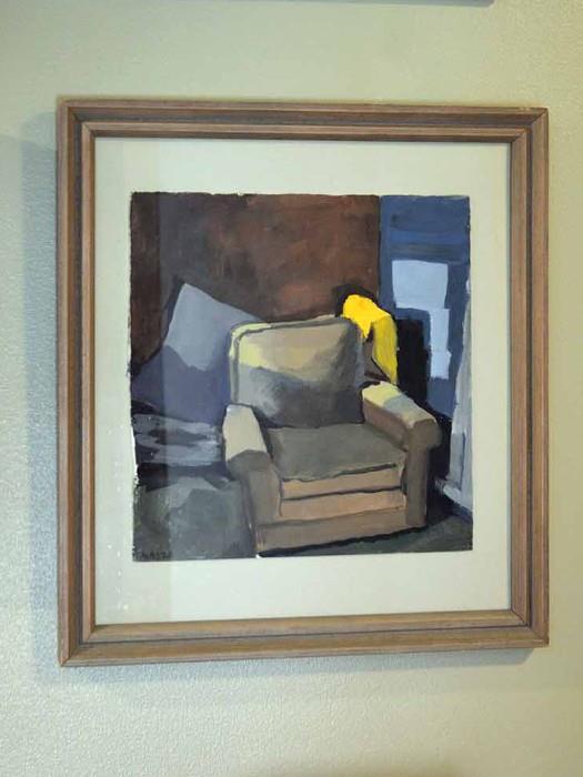 Gouache on Paper, by Catherine Maize (13.5" x 15" including frame).   Inventory No. 28