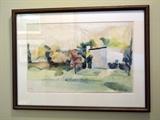 Watercolor, by Catherine Maize (24" x 18" including frame).   Inventory No. 34