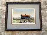 Watercolor, Rusty Roof by Walter Parke (16.75" x 13.5" including frame).   Inventory No. 39