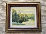 Watercolor, A Tricky Dogleg by Walter Parke (11" x 13" including frame).  Inventory No. 41