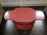 Expanding Side Tables-Set of 2 (Hardwoods and Hardwood Veneers, Rubbed Easton Red Lacquer).  Inventory No. 60