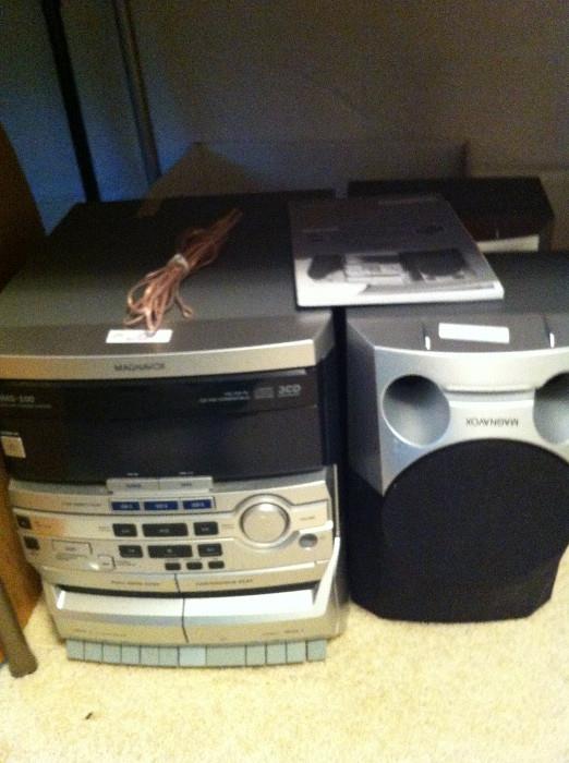                     Magnavox CD player; speakers