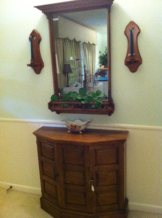                 Entry console with mirror & sconces