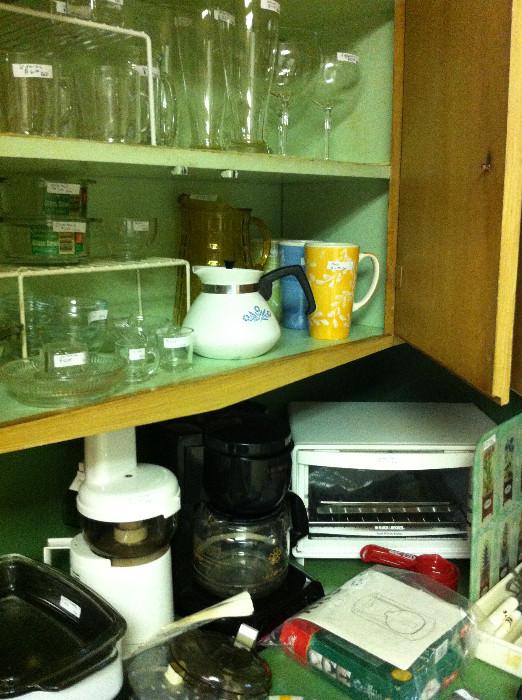                  Glassware; Corning; small appliances