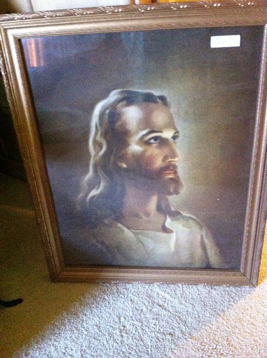                              Framed picture of Jesus