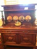                         Antique marble top buffet