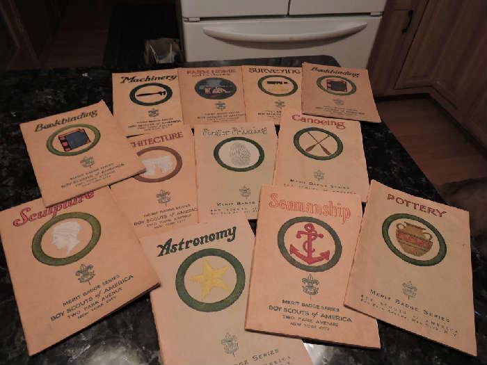 Boy Scout Handbooks, mainly from the 1930's.