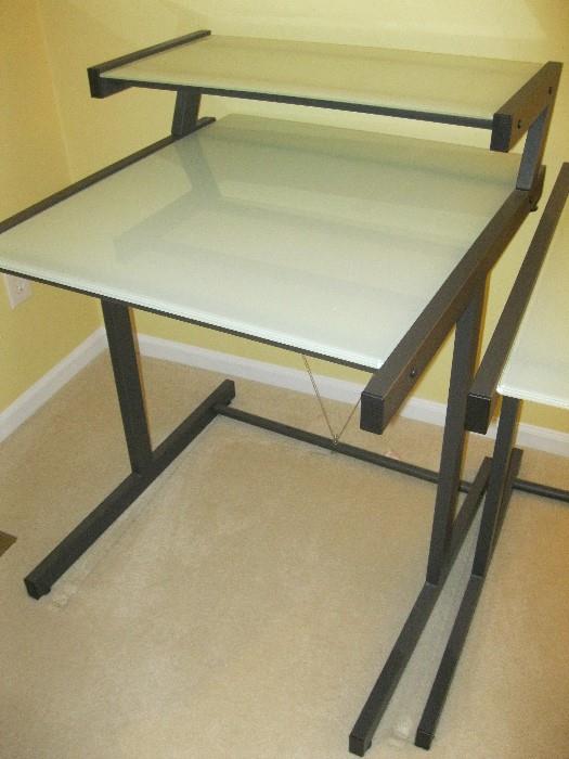 Small frosted glass desk - $125