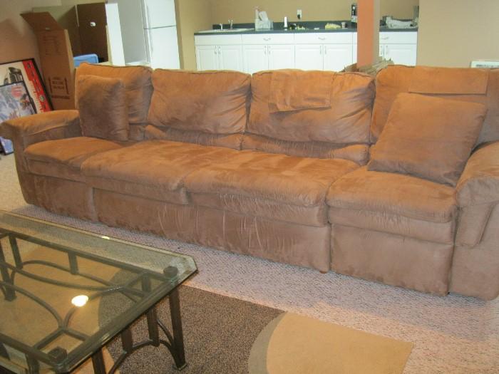 Lazyboy tan suede sleeper sofa - $595