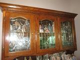 Leaded glass oak hutche