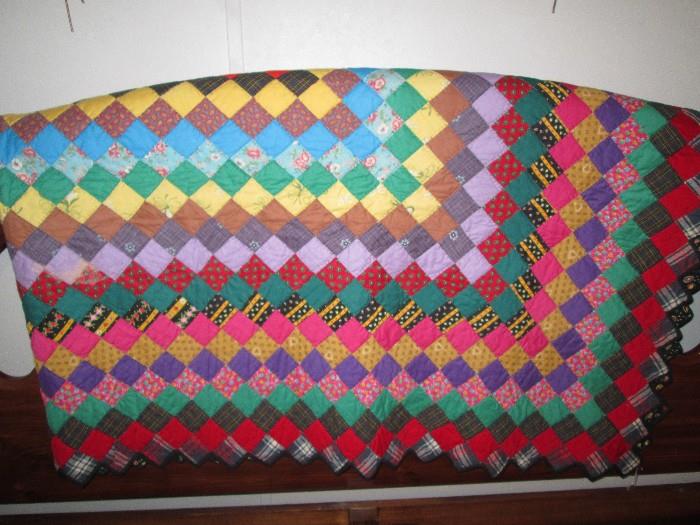 Hand-made machine-sewn quilt