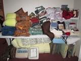 Linens, comforter sets, blankets, pillows, misc. linens