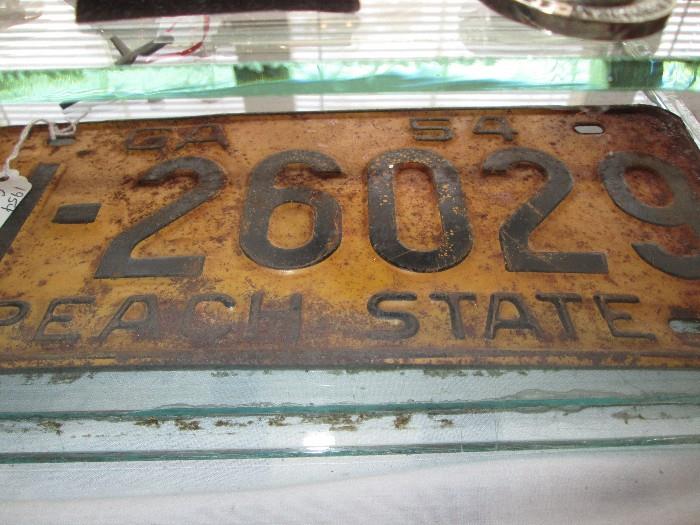 1954 Georgia License Plate; also other years