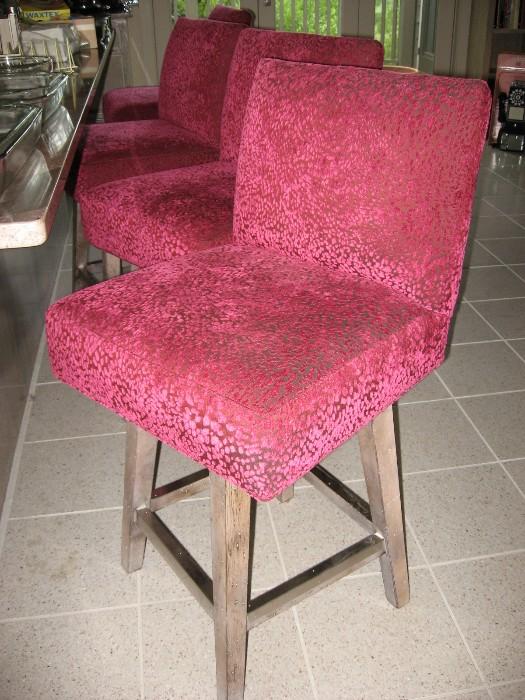 Raspberry color bar stools