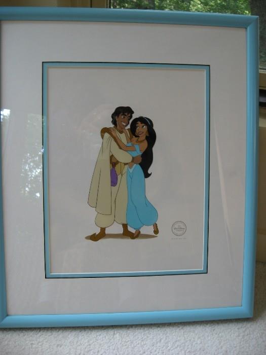 Framed Walt Disney "Aladdin Royal Embrace"