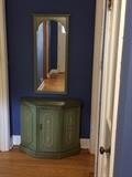 Vintage green occasional chest and mirror. Very nice shape