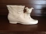 Shawnee pottery puppy on boot