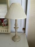 Pair of vintage wrought iron lamps with shades. Excellent shape!
