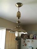 Cool mid century pull down lamp. Works great and removed rom ceiling.