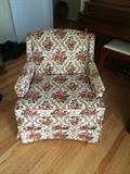 One of a pair of upholstered chairs, both in excellent condition.