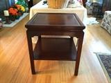 Hekman leather top side table.