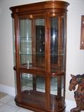 Fantastic Large Curved Glass Curio - Lights up!
