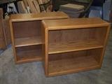 Two matching short bookshelves