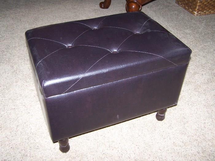 Leather covered foot stool