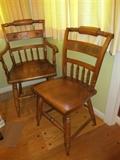 Hitchcock Dinette Set Table, leafs, cover, 5 Chairs