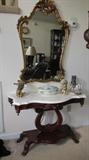 Marble Top Harp Table