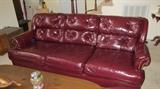 Wine Colored Leather Pennsylvania House Sofa 