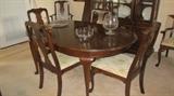 Frank S Harden dining table w/2 leafs and 6 chairs