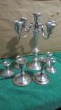 Sterling Silver Gorham 5 Light; Mexican Candle Sticks
