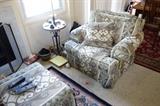 NICE CLEAN OVER STUFFED CHAIR AND OTTOMAN