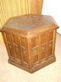 Carved Slate Top End Table
