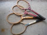 Vintage wooden tennis rackets