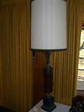 Blown glass/wrought iron lamp