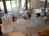 Gorgeous Crystal decanters, vase and jars