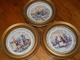 Limoges patriotic plates (framed)