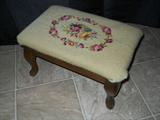 Needlepoint footstool