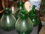 vintage demijohns and olive jars