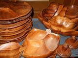 Vintage Wooden Wares...plates, bowls, and oversize wallhanging utensils!