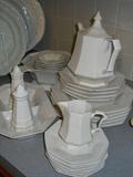 White ironstone dinnerware...Interspace Independance