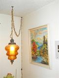 vintage lamps and original artwork