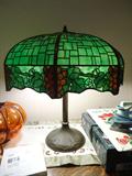 Handel lamp and leaded glass shade