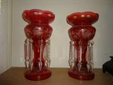 antique cranberry lusters